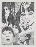 Artist: b'Larter, Richard.' | Title: b'not titled [Pat and girl on phone]' | Date: 1978 | Technique: b'lithograph, printed in black ink, from one plate'