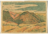 Artist: Bell, George.. | Title: (Hills). | Date: 1936 | Technique: linocut, printed in black ink, from one block