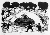 Artist: Allen, Joyce. | Title: Suggestion - Wrap it up!. | Date: 1971 | Technique: linocut, printed in black ink, from one block