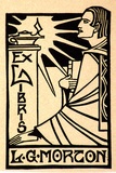 Artist: Waller, Christian. | Title: Bookplate: L.G. Morton | Date: c.1932 | Technique: linocut, printed in black ink, from one block