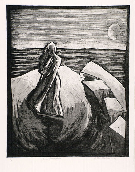 Artist: b'Abraham, Deborah.' | Title: b'Sad realization..' | Date: 1985 | Technique: b'etching and aquatint'