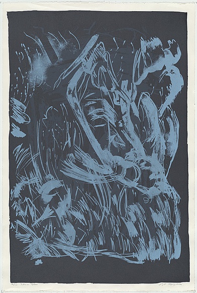 Artist: b'MEYER, Bill' | Title: b'Yetzias - blue' | Date: 1993 | Technique: b'screenprint, printed in three colours, from multiple screens (open blockout and photo indirect)' | Copyright: b'\xc2\xa9 Bill Meyer'