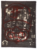 Artist: b'Florrimell, Michael.' | Title: b'not titled [double sided print]' | Date: 1993 | Technique: b'screenprint, printed in colour, from multiple stencils'