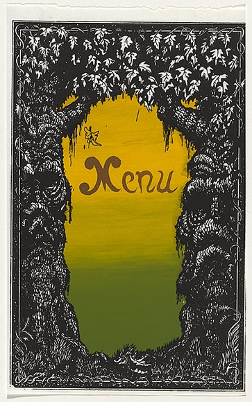 Artist: b'UNKNOWN' | Title: b'Menu' | Date: 1978 | Technique: b'screenprint, printed in colour, from two stencils'