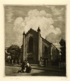 Artist: b'LINDSAY, Lionel' | Title: bSt Andrew's Chapter House | Date: 1916 | Technique: b'mezzotint and etching, printed in black ink, from one plate' | Copyright: b'Courtesy of the National Library of Australia'