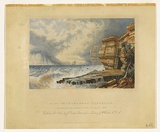 Artist: Baxter, George. | Title: Cape Wilberforce, Australia. | Date: 1837 | Technique: wood-engraving and etching, printed in colour (Baxter print), from multiple blocks