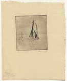 Artist: LONG, Sydney | Title: Fishing boat | Date: 1928, before | Technique: line-etching, scratched plate printed in black ink, from one plate | Copyright: Reproduced with the kind permission of the Ophthalmic Research Institute of Australia