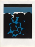 Artist: Smither, Michael. | Title: Wave invading rock pool | Date: 1968 | Technique: screenprint, printed in colour, from three stencils