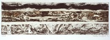 Artist: Woodford, Amanda. | Title: not titled (3 horizontal bands of texture) | Date: 1992 | Technique: etching and aquatint, printed in sepia ink, from one plate