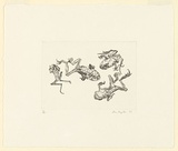 Artist: Taylor, Ben. | Title: Dried frogs | Date: 1982 | Technique: etching, printed in black ink, from one  plate