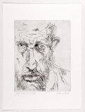 Artist: b'Lusk, Anthony.' | Title: b'Self-portrait no. xxvi.' | Date: 1988 | Technique: b'etching, printed in black ink, from one plate'