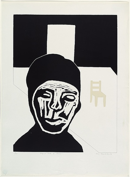 Artist: b'MADDOCK, Bea' | Title: b'Figure with a chair' | Date: (1968) | Technique: b'screenprint, printed in colour, from multiple stencils'