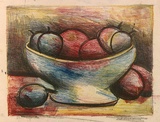 Artist: b'ROSENGRAVE, Harry' | Title: b'Still life' | Date: (1955) | Technique: b'lithograph, printed in colour, from four plates'