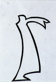 Artist: b'Waller, Christian.' | Title: b'not titled [Simplistic winged? female form].' | Date: c.1931 | Technique: b'engraved lino block'