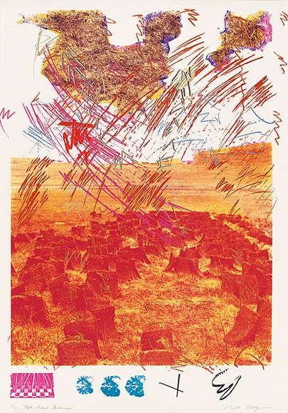 Artist: b'MEYER, Bill' | Title: b'Right brained landscape' | Date: 1983 | Technique: b'screenprint, printed in twelve colours, from two sets of colour separation screens, one half-tone photographic screen, three hand drawn with charcoal on acetate for indirect photo screen' | Copyright: b'\xc2\xa9 Bill Meyer'