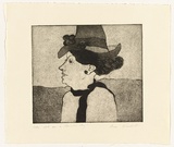 Artist: b'Wienholt, Anne.' | Title: bLady late on a summer's day | Technique: b'etching and aquatint, printed in black ink, from one copper plate'