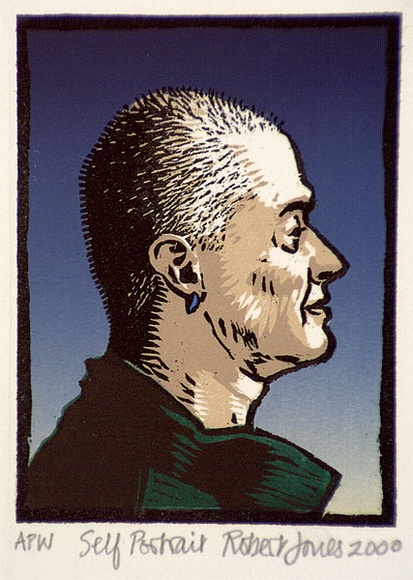 Artist: b'Jones, Robert.' | Title: b'Self-portrait' | Date: 2000, November | Technique: b'woodcut, printed in colour from five plates'