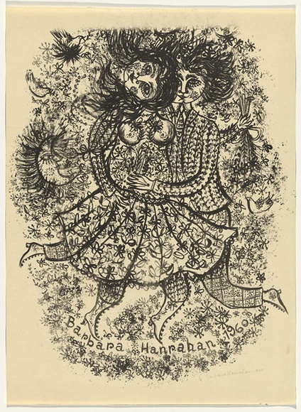 Artist: b'HANRAHAN, Barbara' | Title: b'Floating lovers' | Date: 1960 | Technique: b'lithograph, printed in black ink, from one stone'