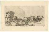 Artist: b'Brown, George.' | Title: b'The borrowed barrow.' | Date: (1920s) | Technique: b'etching and aquatint in black ink with plate-tone, from one  plate'