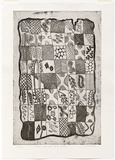 Artist: Darroch, Lee J. | Title: A possum skin cloak for my brothers | Date: 1999, August | Technique: etching and aquatint, printed in black ink, from one plate | Copyright: © Lee Darroch, artist