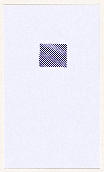 Title: b'not titled [purple stamp of four squares composed of angular paralell lines]' | Date: 2007 | Technique: b'hand-stamped postcard'