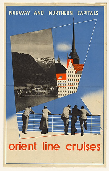 Artist: b'Beck, Richard.' | Title: b'Orient line cruises - Norway and northern capitals.' | Date: 1937 | Technique: b'lithograph, printed in colour, from multiple plates'