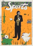 Artist: b'WORSTEAD, Paul' | Title: b'Sports (Saxophone player).' | Date: 1978 | Technique: b'screenprint, printed in colour, from five stencils,' | Copyright: b'This work appears on screen courtesy of the artist'