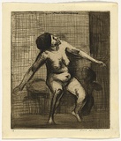 Artist: b'WILLIAMS, Fred' | Title: b'Nude figure' | Date: 1954-55 | Technique: b'etching, printed in black ink with plate-tone, from one zinc plate' | Copyright: b'\xc2\xa9 Fred Williams Estate'