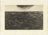 Artist: SELLBACH, Udo | Title: not titled [raining cloud] | Date: c.1993 | Technique: etching, printed in warm black ink, from one plate