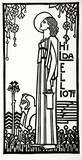 Artist: b'Waller, Christian.' | Title: b'Bookplate: Hilda Elliott' | Date: c.1932 | Technique: b'linocut, printed in black ink, from one block'