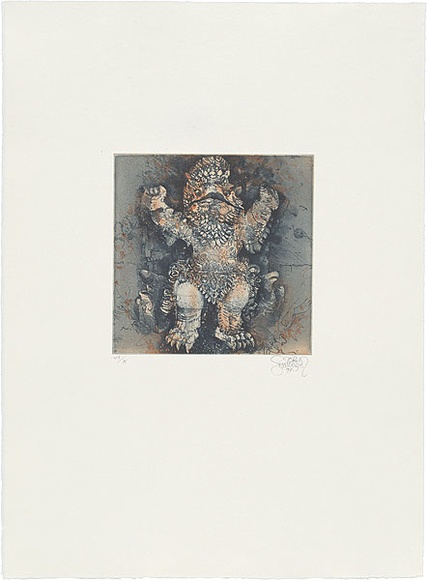 Title: b'Garuda' | Date: 1999 | Technique: b'softground-etching and aquatint, printed in colour, from two plates'