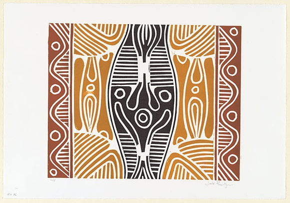 Artist: Puautjimi, Jock. | Title: Design | Date: 1998, 1 December | Technique: linocut, printed in colour, from multiple blocks