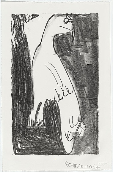 Artist: b'NORTHE, John' | Title: b'not titled [bird]' | Date: 1991, July | Technique: b'lithograph, printed in black ink, from one stone' | Copyright: b'Courtesy of Arts Project Australia'