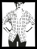Artist: b'UNKNOWN' | Title: b'not titled [black and white figure with hands on hips' | Date: (1980) | Technique: b'offset-lithograph, printed in black ink'