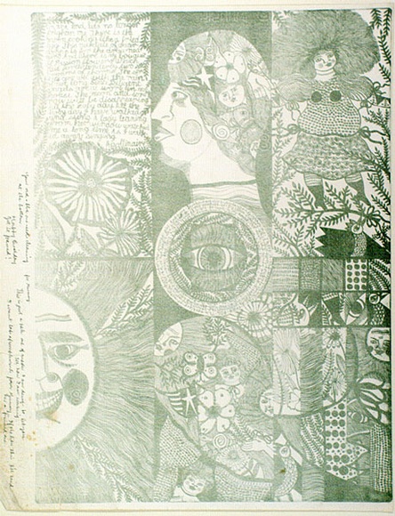 Artist: b'HANRAHAN, Barbara' | Title: b'not titled' | Date: 1966 | Technique: b'lithograph, printed in green ink, from one stone [or plate]'