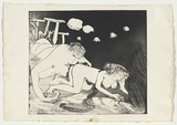 Artist: BOYD, Arthur | Title: Lysistrata they are all deserting.. | Date: (1970) | Technique: etching and aquatint, printed in black ink, from one plate | Copyright: Reproduced with permission of Bundanon Trust