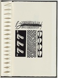 Artist: b'White, Robin.' | Title: bNot titled (te roata + '777'). | Date: 1985 | Technique: b'woodcut, printed in black ink, from one block'