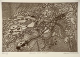 Artist: b'Edwards, Leann Jean.' | Title: b'Animals and design' | Date: 1999, May | Technique: b'etching, printed in black ink, from one plate' | Copyright: b'\xc2\xa9 Leann Jean Edwards. Licensed by VISCOPY, Australia'