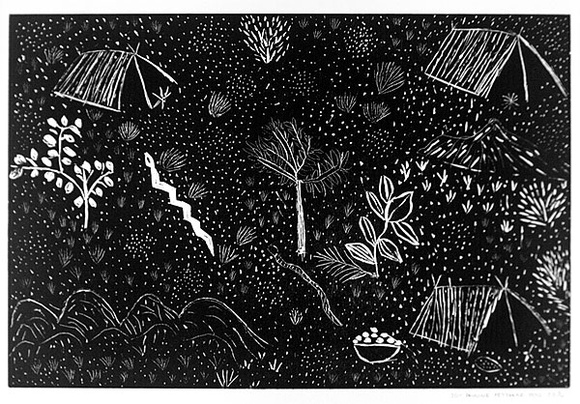 Artist: b'Petyarre, Pauline.' | Title: b'not titled [No.30]' | Date: 1990 | Technique: b'woodcut, printed in black ink, from one block'