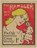 Artist: b'LINDSAY, Norman' | Title: b'The Rambler: The only Australian comic weekly.' | Date: 1899 | Technique: b'woodcut, printed in colour, from three blocks'