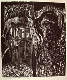 Artist: Steele, Helen. | Title: It was just a roof | Date: 1982 | Technique: woodcut, printed in black ink, from one block