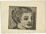 Artist: Cilento, Margaret. | Title: Boys head. | Date: 1948 | Technique: etching, softground printed in black ink with plate-tone, from one plate,