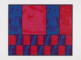 Artist: b'MEYER, Bill' | Title: b'Demonstrator II' | Date: 1971 | Technique: b'screenprint, printed in five colours, from one hand cut screen, one open screen and one photo ortho screen' | Copyright: b'\xc2\xa9 Bill Meyer'
