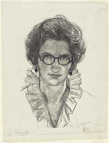 Artist: b'Proctor, Thea.' | Title: b'Self-portrait.' | Date: December 1921 | Technique: b'lithograph, printed in greyish/black ink, from one stone' | Copyright: b'\xc2\xa9 Art Gallery of New South Wales'