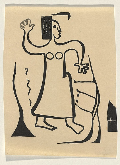 Title: b'Native dancer' | Date: 1953 | Technique: b'screenprint, printed black ink, from one stencil'