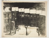 Artist: b'Courier, Jack.' | Title: b'not titled English Street Scene.' | Technique: b'lithograph, printed in black ink, from one stone [or plate]'