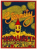 Artist: b'Sharp, Martin.' | Title: b'Eternity Haymarket!' | Date: 1977 | Technique: b'screenprint, printed in colour, from two stencils'