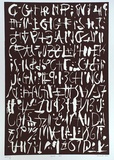 Artist: b'Marshall, John.' | Title: b'Secret text' | Date: 2000 | Technique: b'linocut, printed in black ink, from one block'