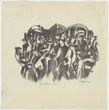 Artist: Hinder, Frank. | Title: City street | Date: 1946 | Technique: lithograph, printed in black ink, from one stone
