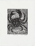 Artist: b'Lindsay (Sale), Joe.' | Title: bSe'ge / Crab | Date: 1995 | Technique: b'woodcut, printed in black ink, from one block'